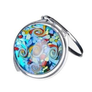 Glass Art Compact Mirror | Blue/Red/Green Multi